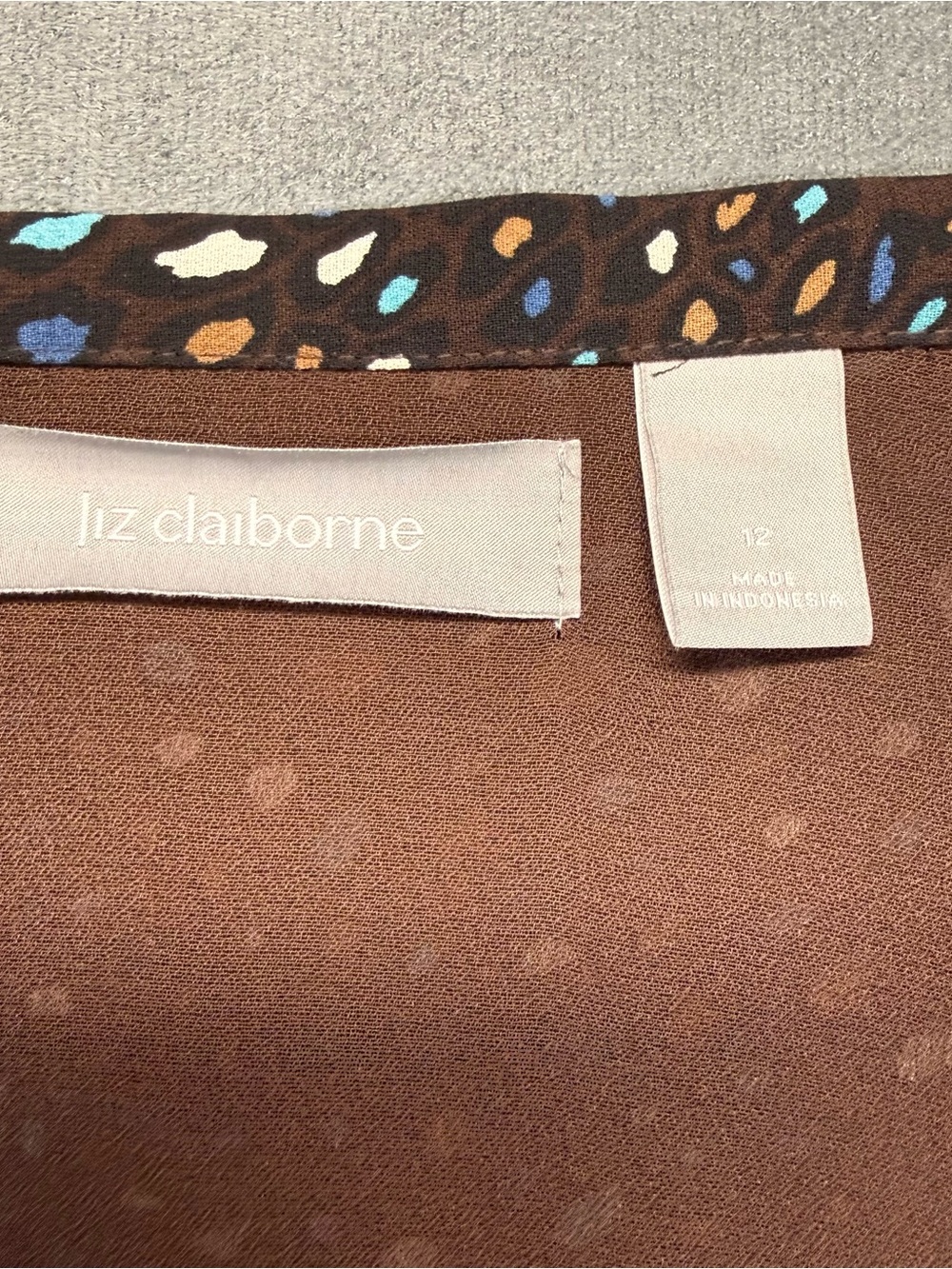 Vintage 2 Piece Liz Claiborne Brown Skirt and Top Set - Picture 9 of 13